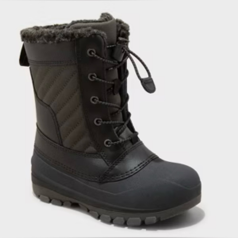 All in Motion Kids Skylar Lace-Up Winter Boots Black Waterproof  Sz 3 Unisex NWT